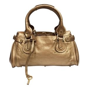 Chloe bronze metallic leather Paddington bag